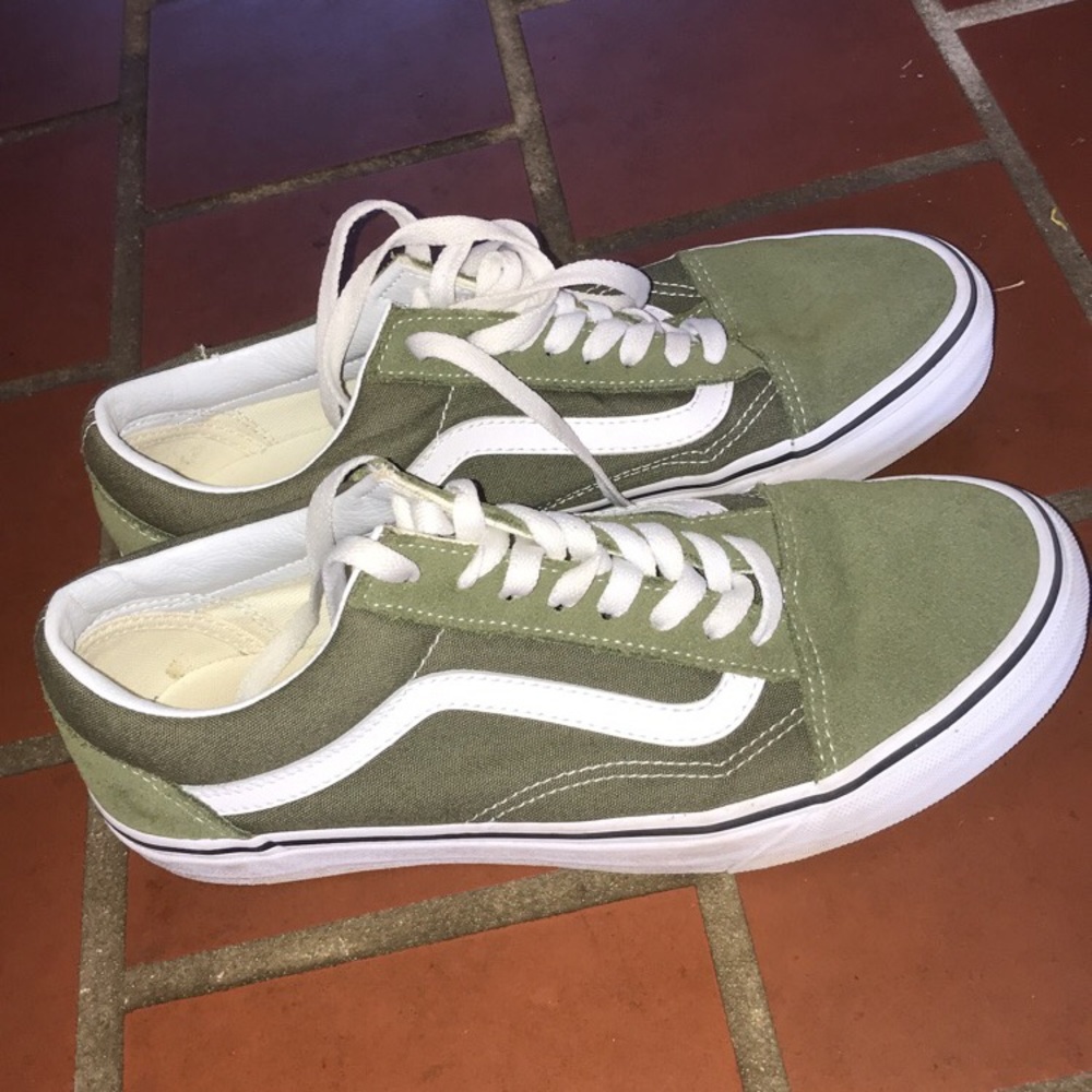 light green suede old school vans